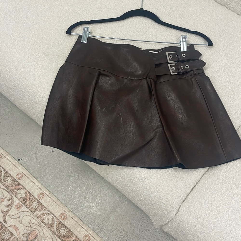 WeWoreWhat Brown Mini Skirt